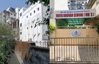 नाल्यावर उभी शाळा? Vib’s शाळेचे अनधिकृत बांधकामावर आणखी मजला सुरु ; मनपा प्रशासन झोपेत का?